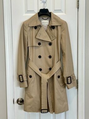 Banana Republic Classic Women's Tan Khaki Trench Coat Sz PS EUC